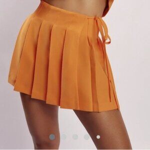 Halle Pleated Wrap Mini Skirt